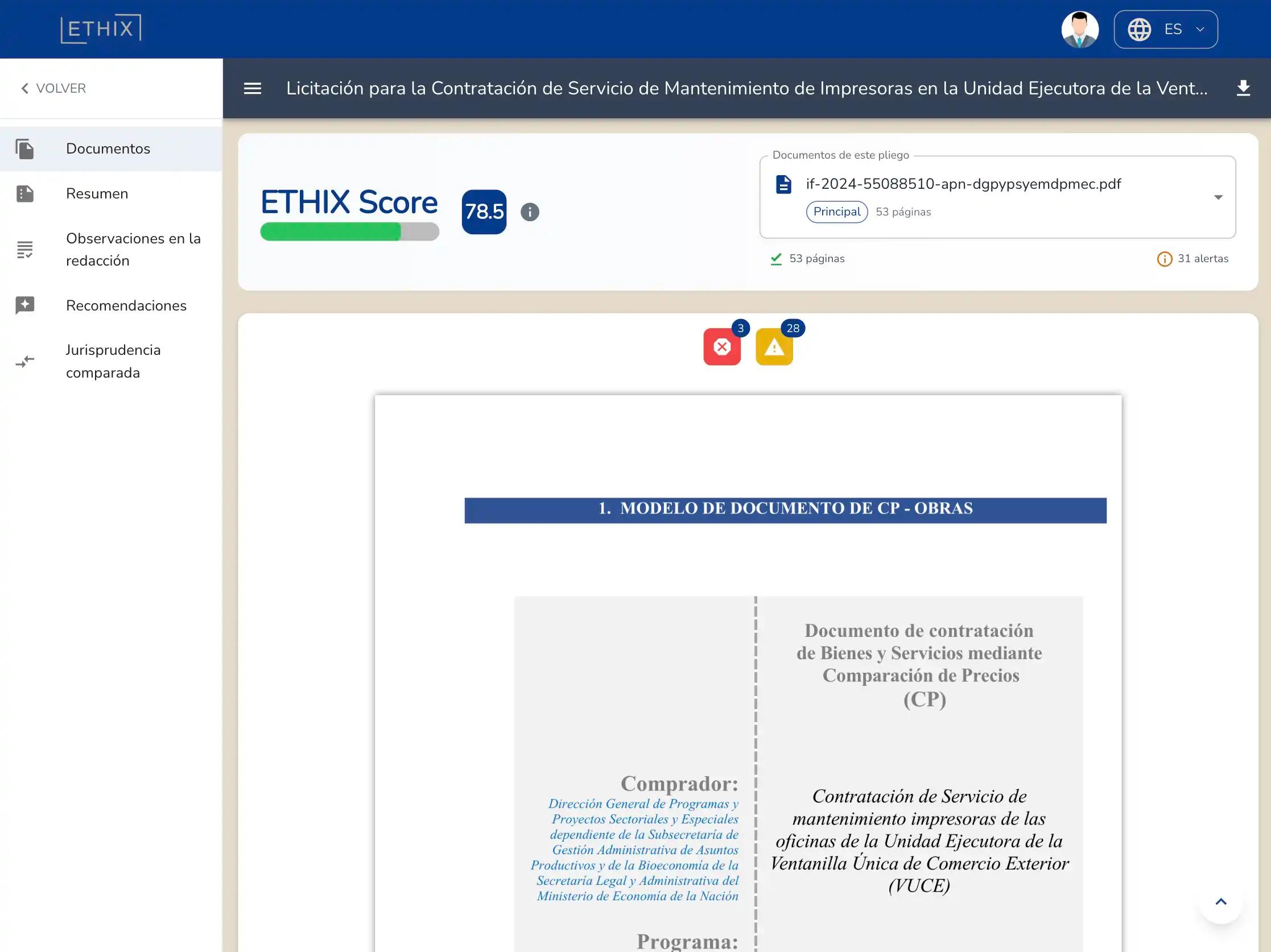 ETHIX Government Dashboard